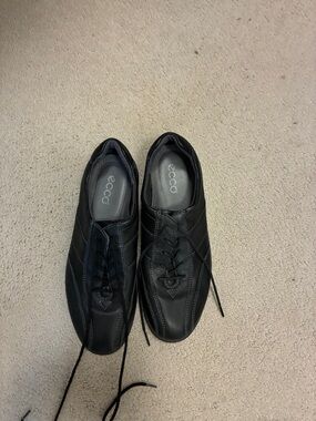 ECCO Black Leather Women’s Lace-Up Oxfords 👵MT